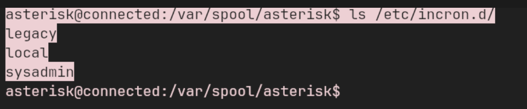 ls /etc/incron.d