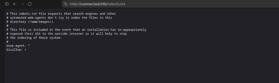 robots.txt connected.htb